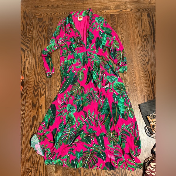 Farm Rio Red Dream Garden Long Sleeve Maxi Dress XL - Picture 1 of 6
